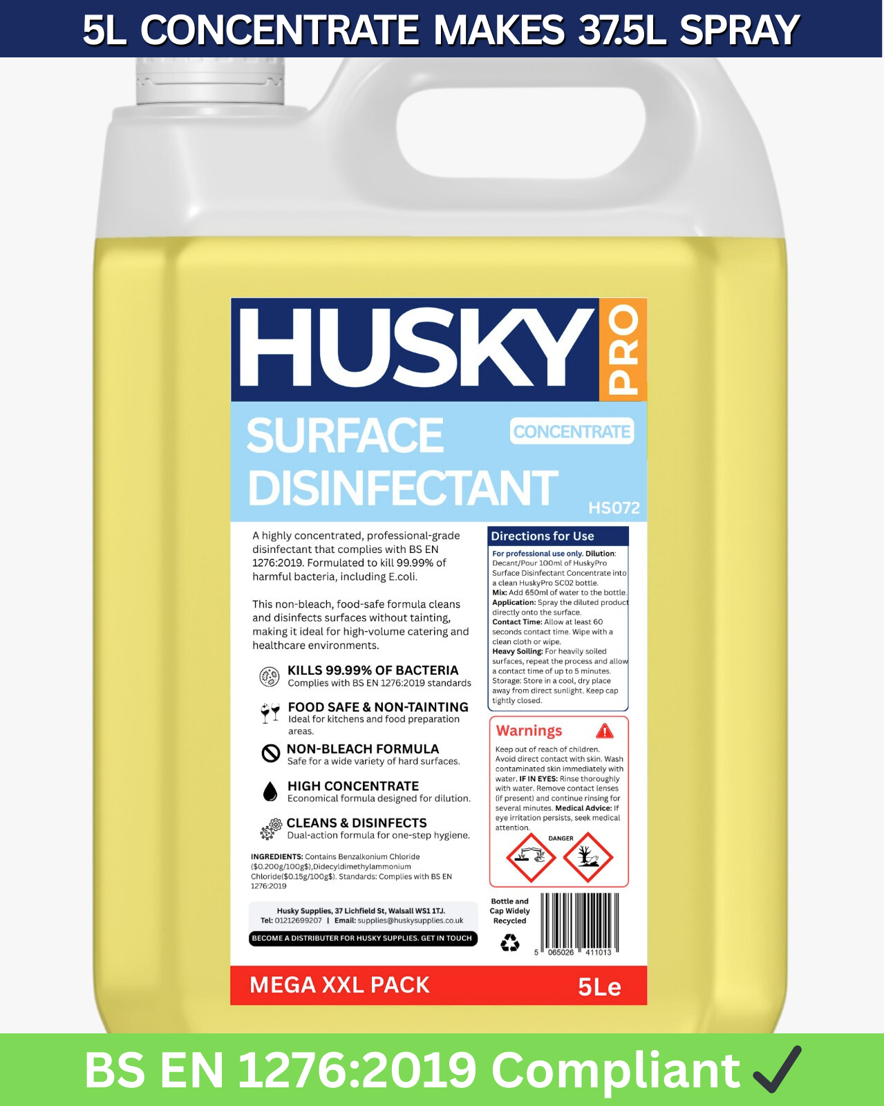 HuskyPro Surface Disinfectant Concentrate (HS072) 5 Liters