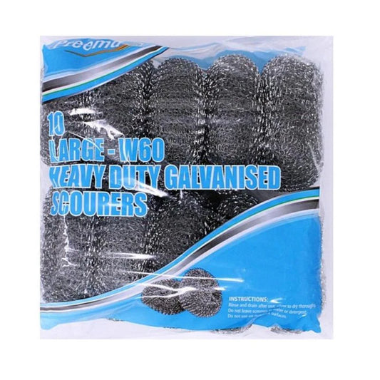 Heavy Duty Large Galvanised Scourers W60 10pk
