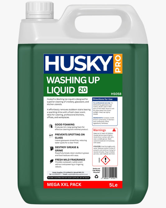 HuskyPro Dish Washing Up Liquid 20 (HS056) 5 Liters